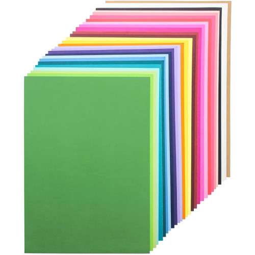 A dozen colored papers