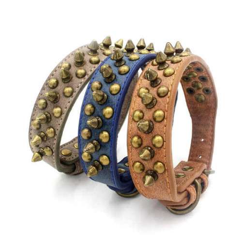 Leather collar for dogs