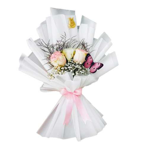 3 White Rose bouquet