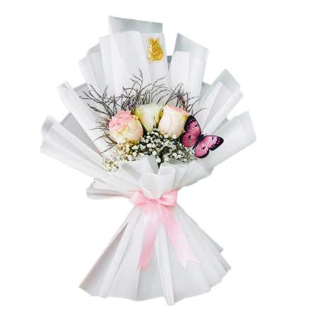 3 White Rose bouquet