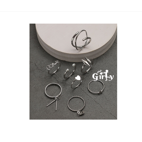  Silver rings set