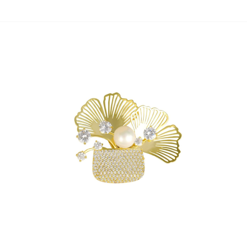 Gold clothing brooch