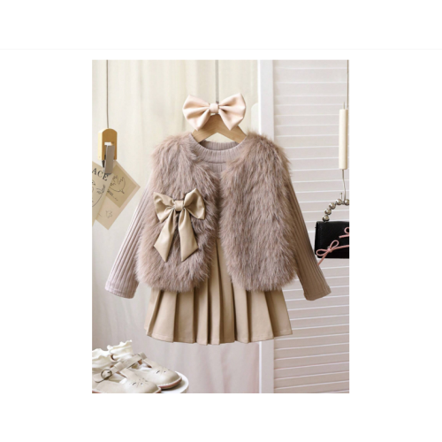 Girls' 3-Piece Fur Suit