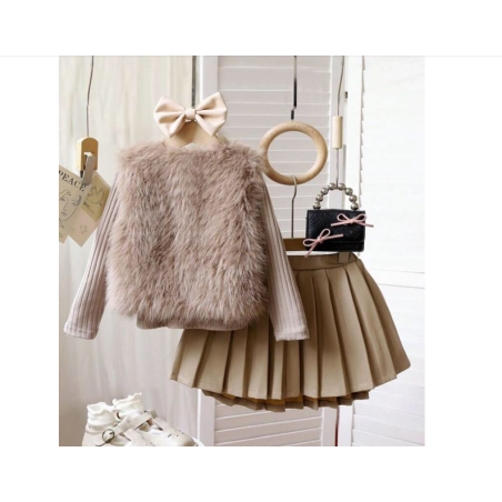 Girls' 3-Piece Fur Suit
