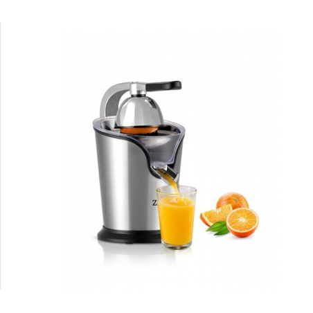 Stainless steel orange juicer with a lever