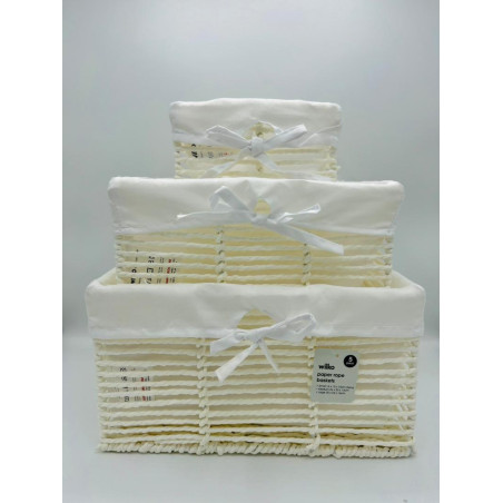 Woven Storage Baskets - 3 pcs