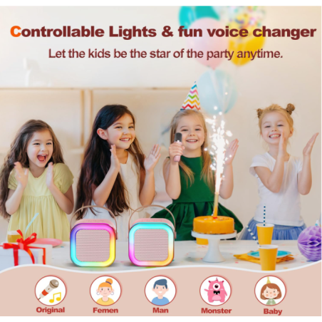 Portable Karaoke Machine with Wireless Microphones