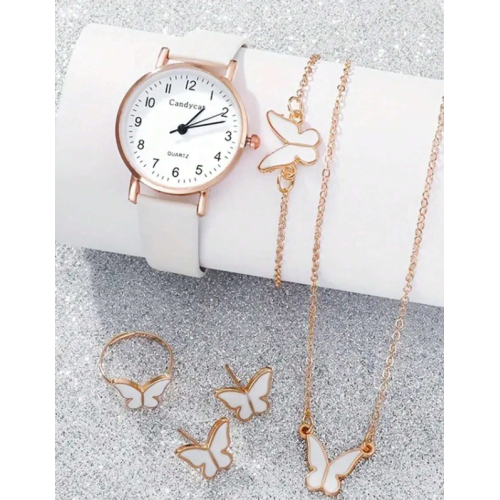 ساعة وطقم إكسسوارات بنات