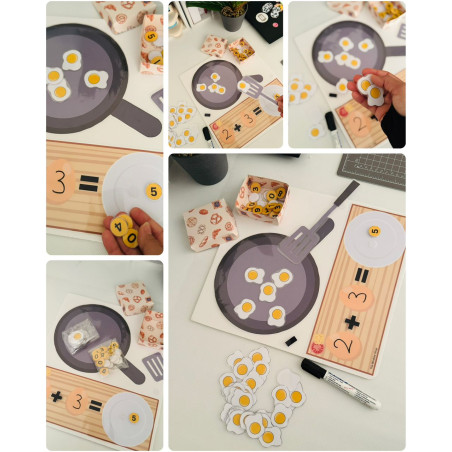 صينية بيض – نشاط العد والجمع والطرح