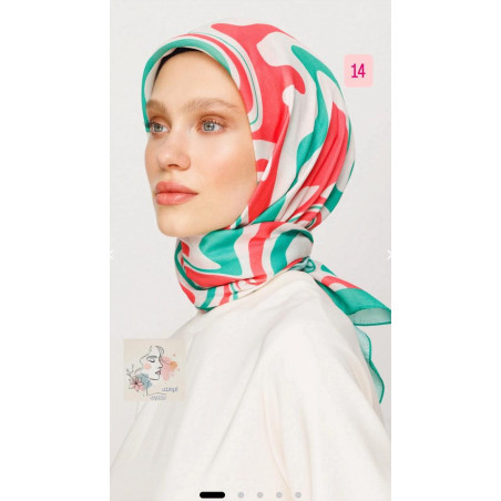 Mira Pattern Digital Soft Scarf (MOONCORN)